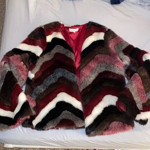 Faux fur multi color jacket